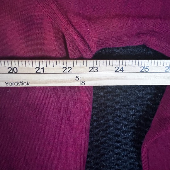 Black Brown 1826 Mens Burgundy 100% Merino Wool V-Neck Sweater Made in Italy L - Picture 4 of 7